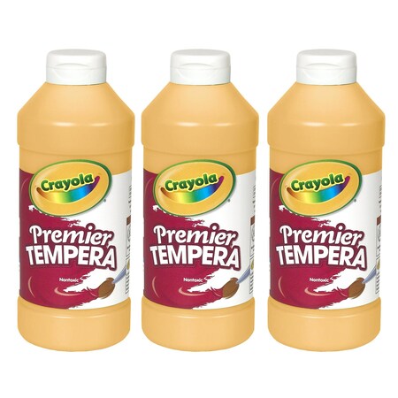 Crayola Premier Tempera Paint, 16 oz, Peach, 3PK 541216033